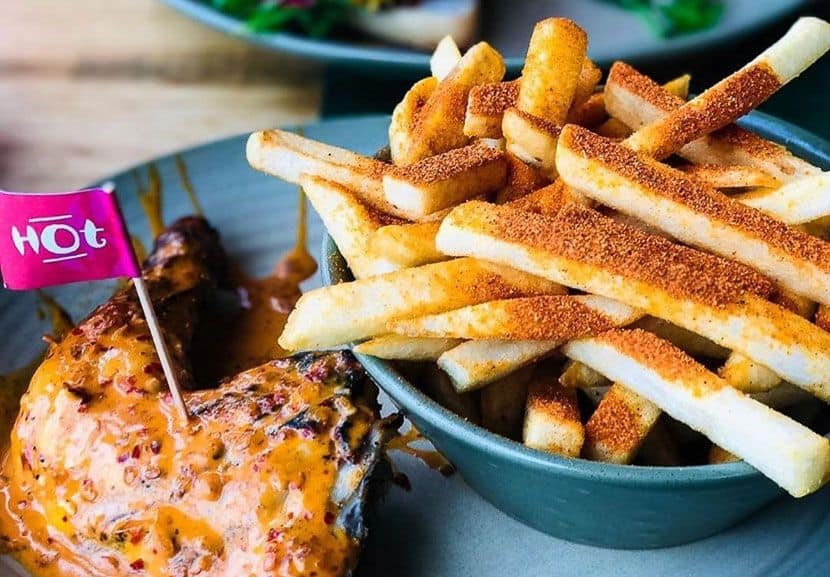Chicken and chips from Nandos.