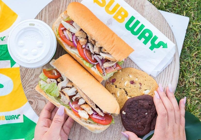 Subway sandwiches and cookies.